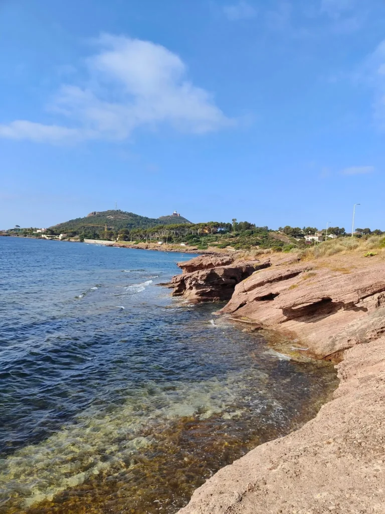 Calm and sparkling sea in the bay of Agay, a preserved natural site on the French Riviera. 