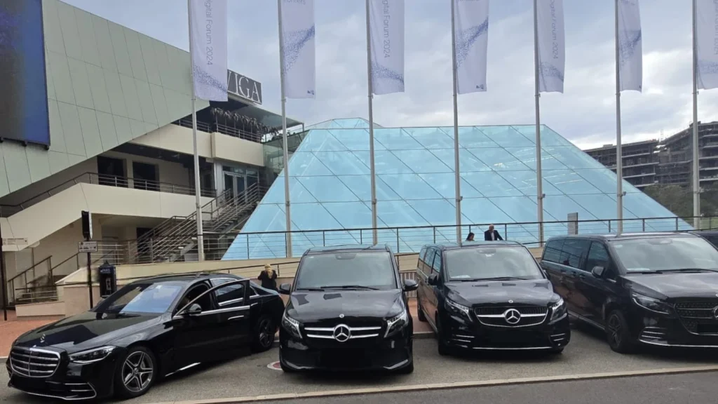 Fleet of Mercedes vehicles
